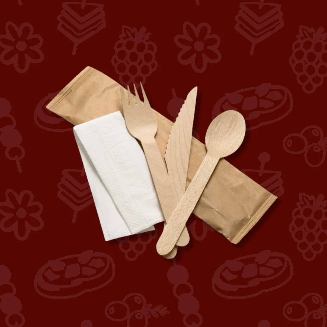 Kit ustensiles (fourchette-couteau-napkin)